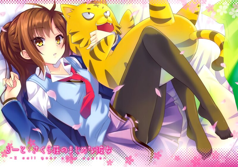 Anime Girl with Cat — Pink, Playful, Spring