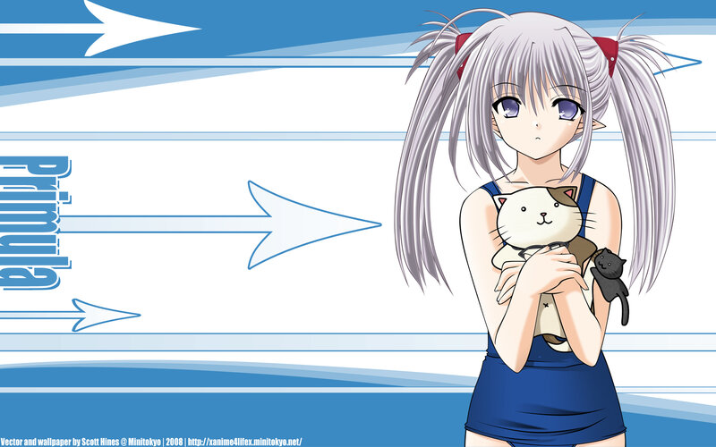 anime girl with cat plush