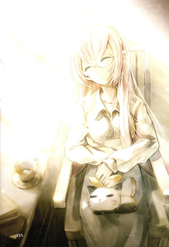 Anime girl with cat plush