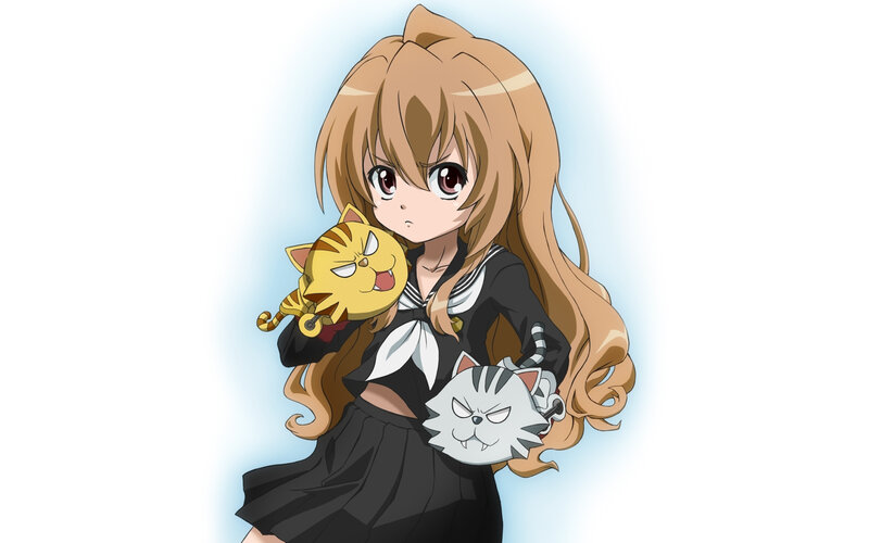 anime girl with cat plushies