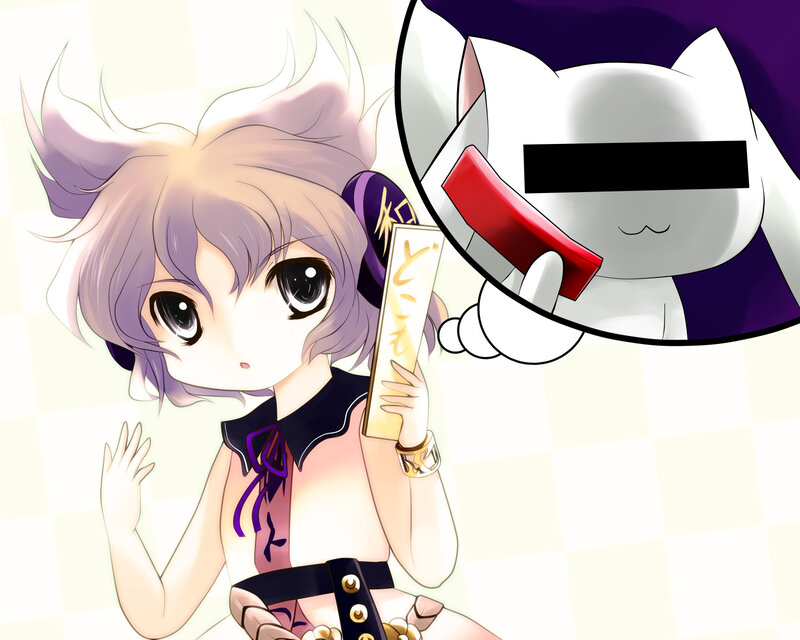 Anime Girl with Cat — Purple, Playful, Scroll