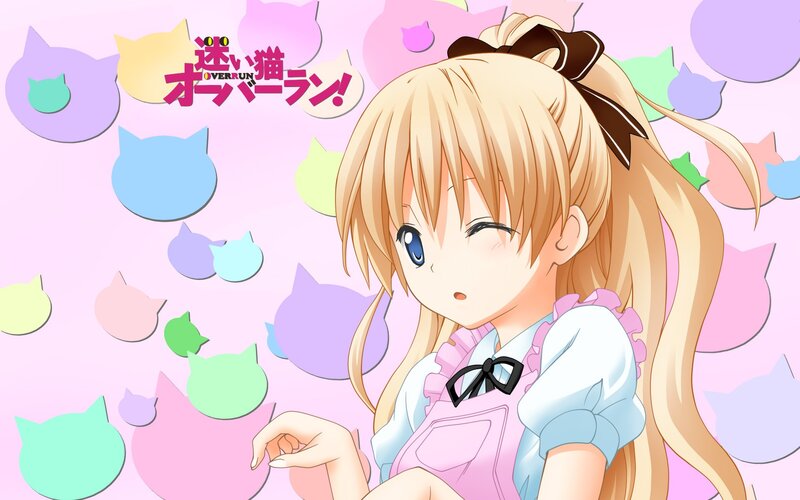 Anime girl with cat shapes