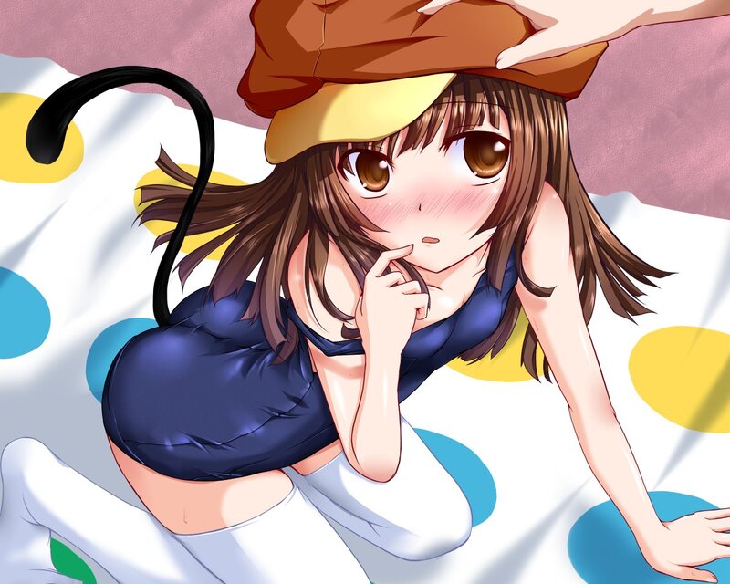 Anime Girl with Cat Tail — Blue