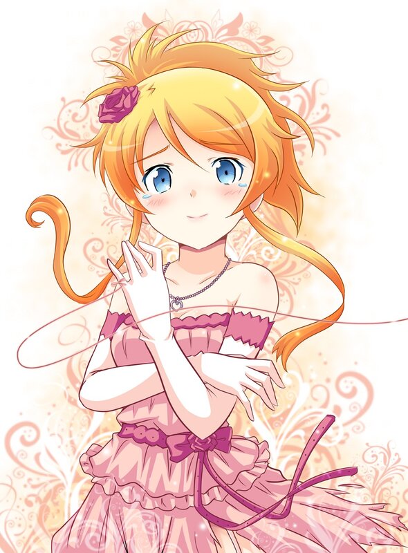 Anime Girl with Cat Tail — Pink, Cheerful