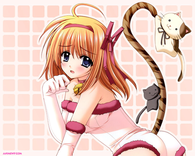 Anime Girl with Cat Tail — Pink