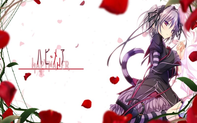 Anime Girl with Cat Tail — White, Romantic