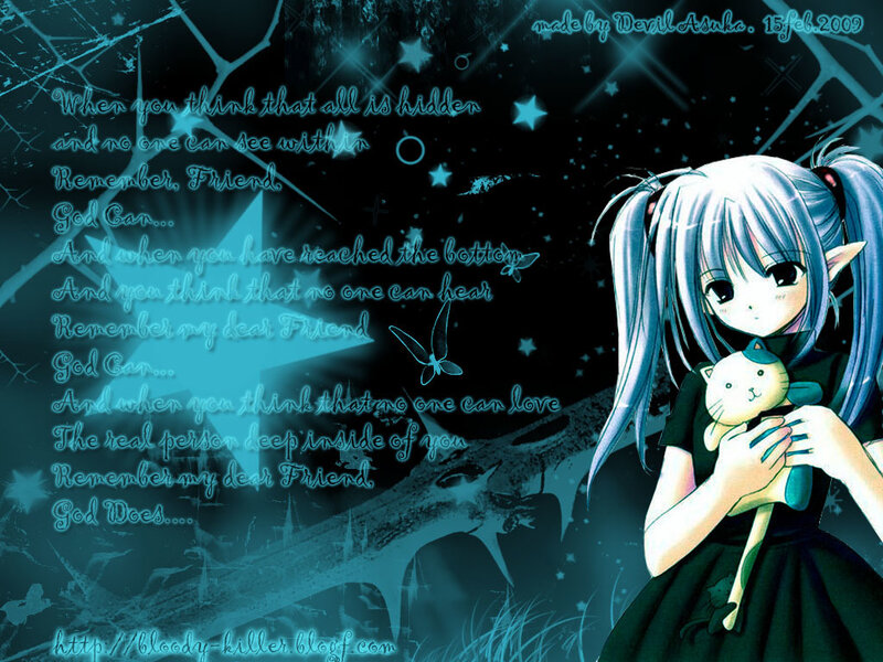 anime girl with cat toy