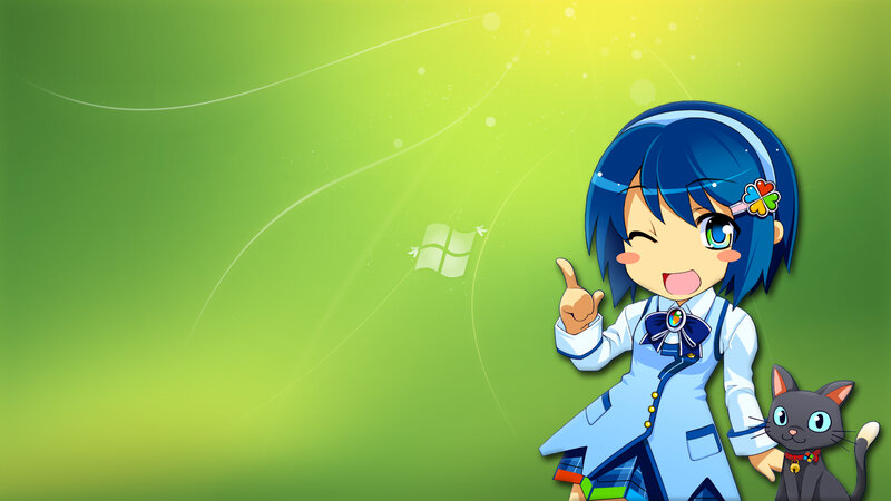 anime girl with cat wallpaper