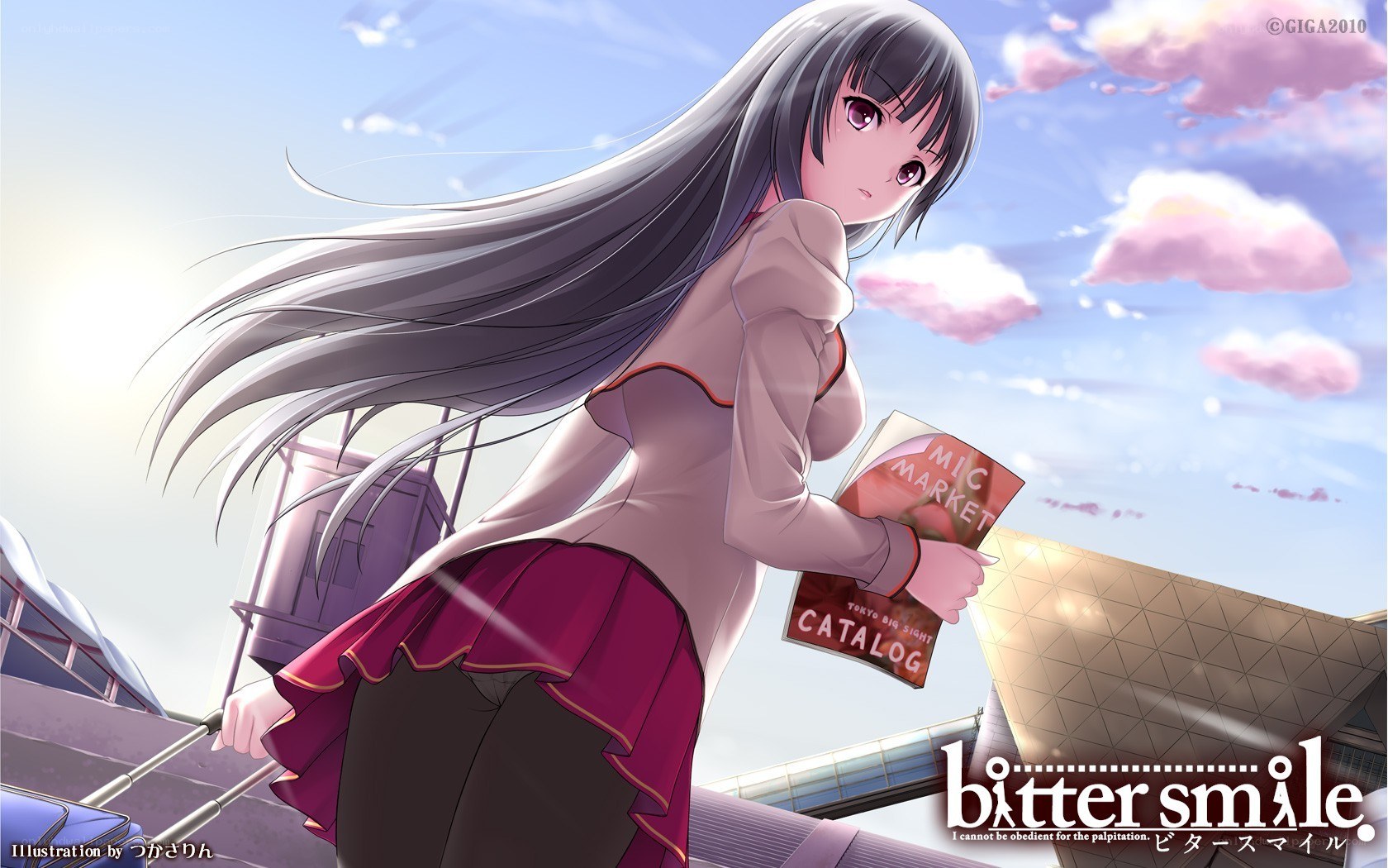 Anime girl with catalog