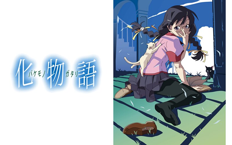 Anime Girl with Cats — Blue, Dramatic