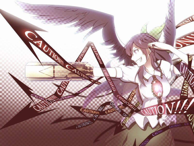 anime girl with caution tape