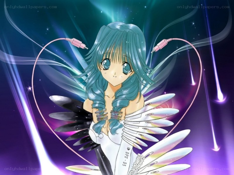 anime girl with CD wings