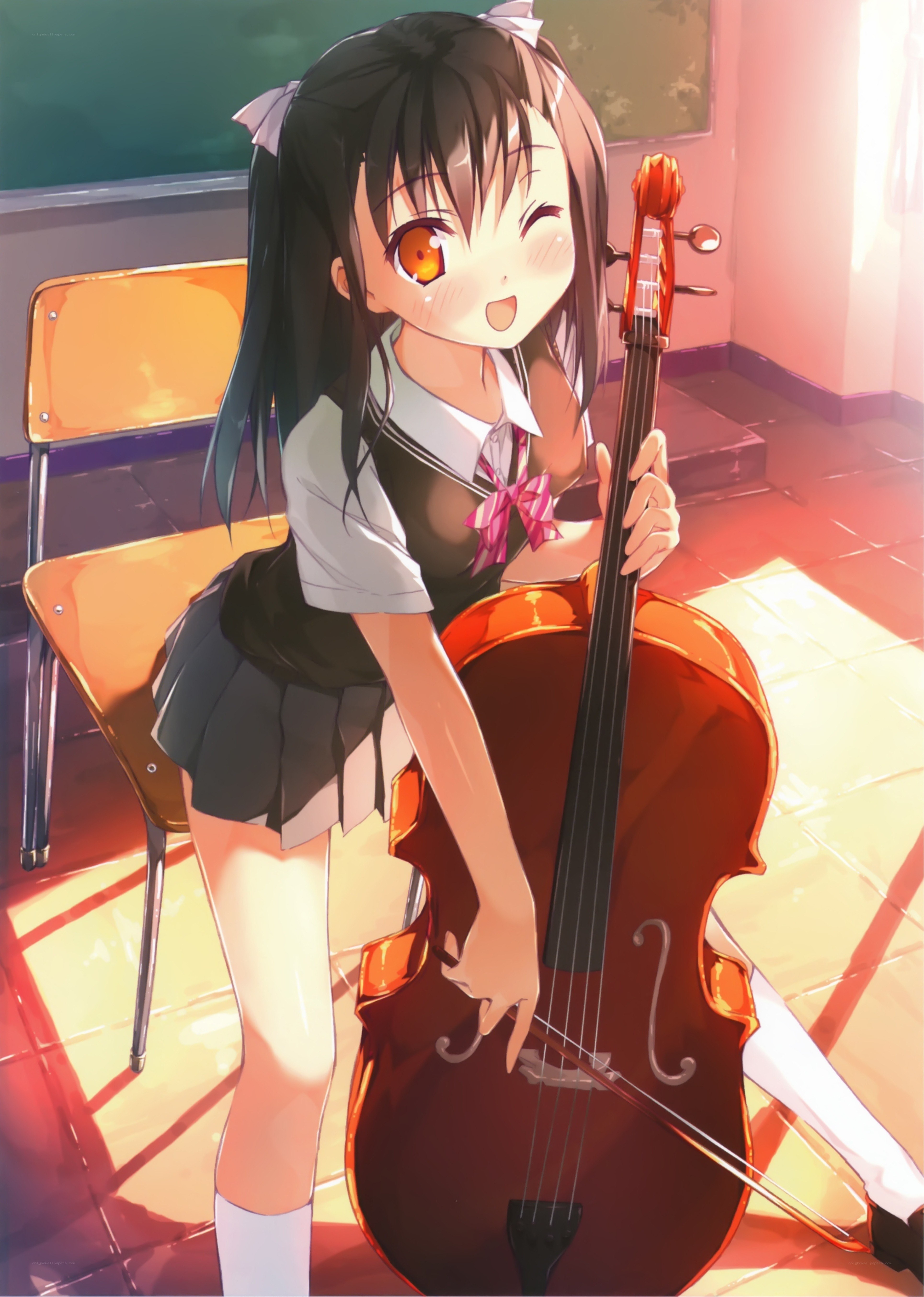 Anime girl with cello