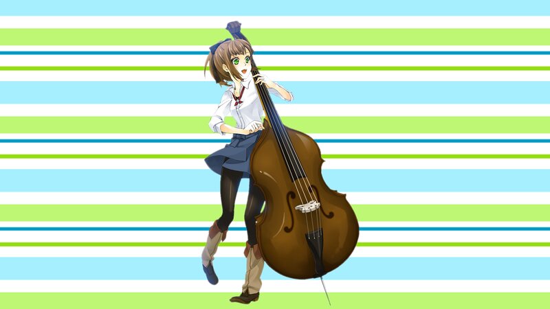 Anime Girl with Cello — Blue