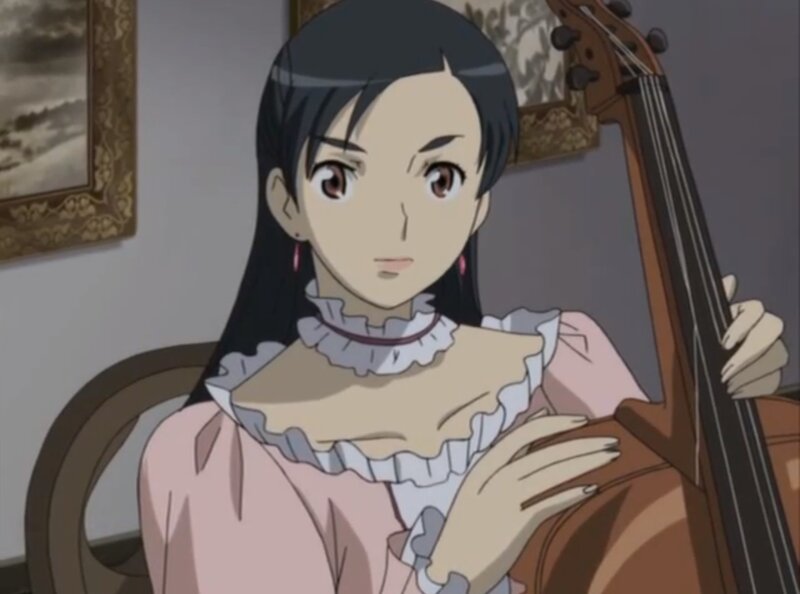 Anime Girl with Cello — Pink, Calm