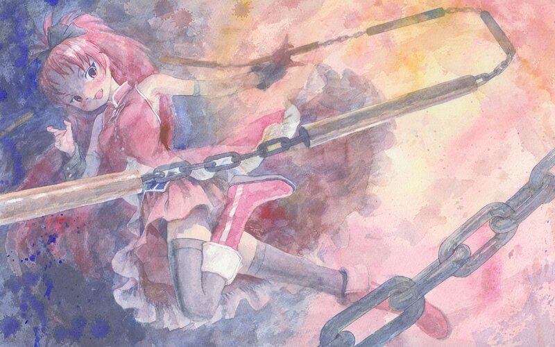 Anime girl with chain weapon