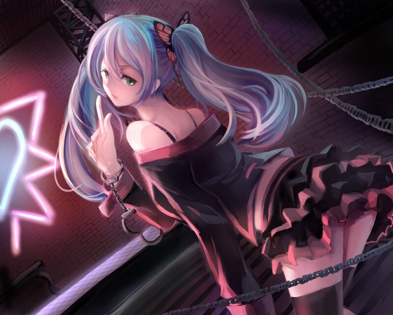 Anime girl with chains