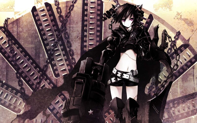 anime girl with chains and armor