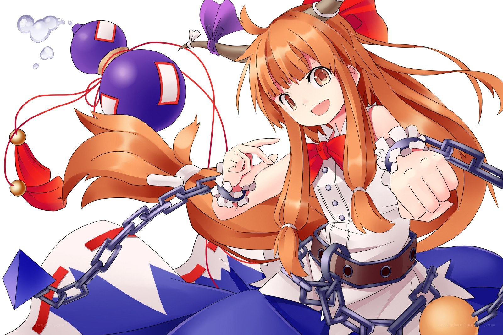 Anime girl with chains and balloons