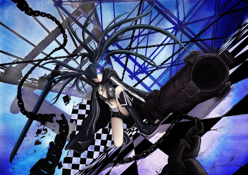 Anime girl with chains and cannon