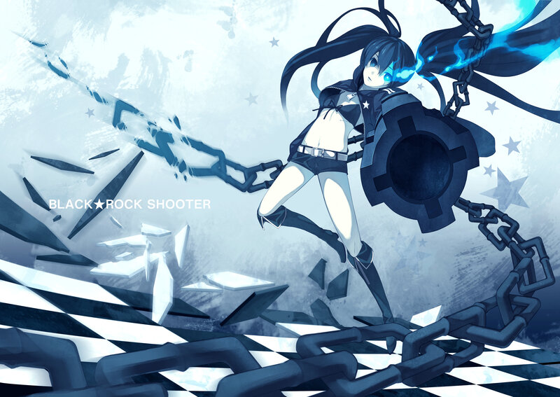 Anime girl with chains and energy