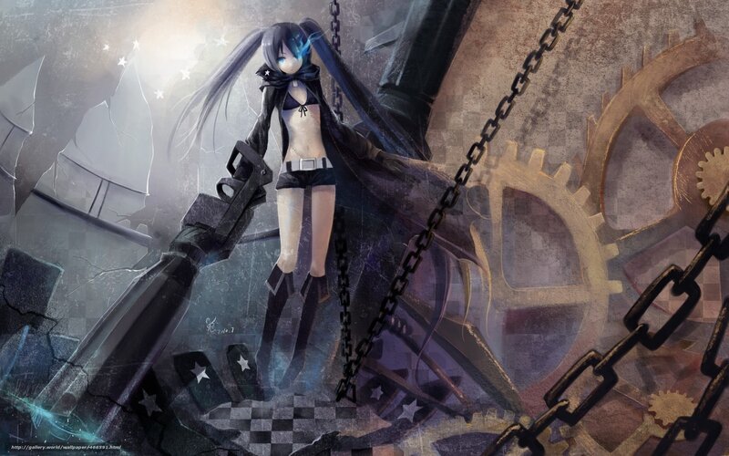Anime girl with chains and gears