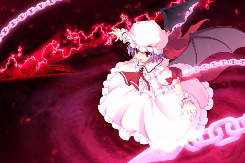 anime girl with chains and lightning
