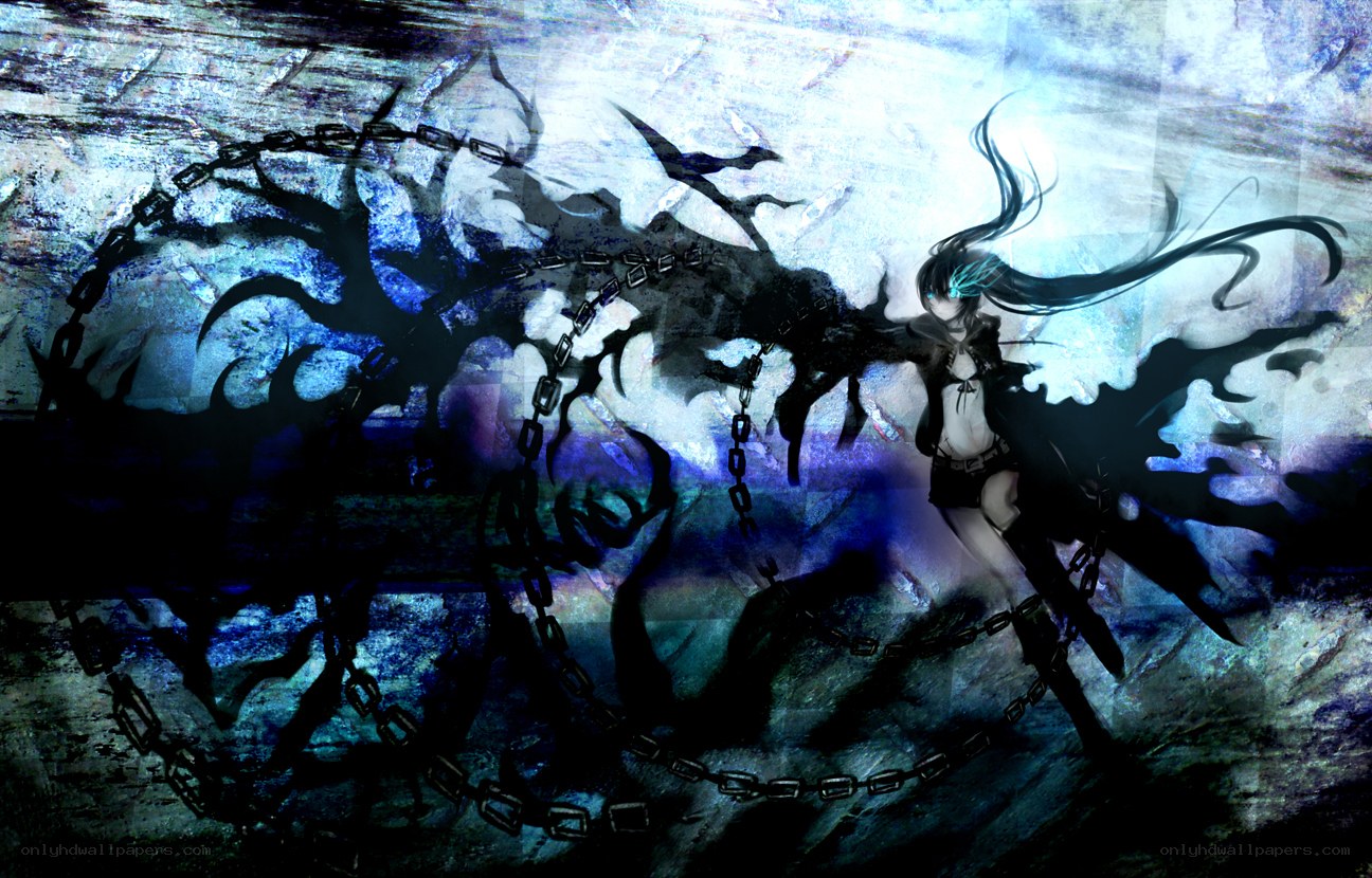 Anime girl with chains and shadow