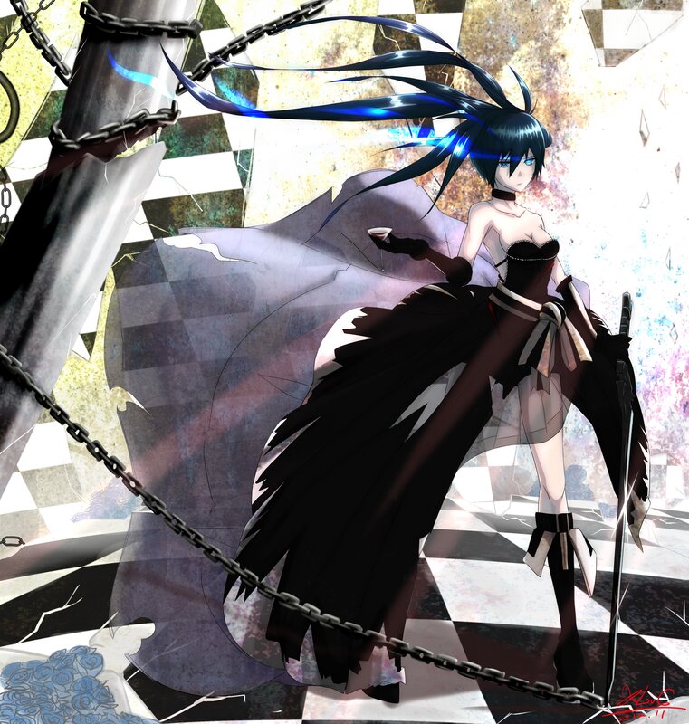 anime girl with chains and sword