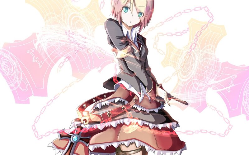 anime girl with chains and sword