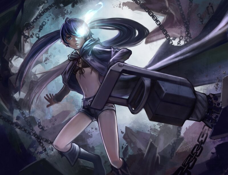 Anime girl with chains and weapon
