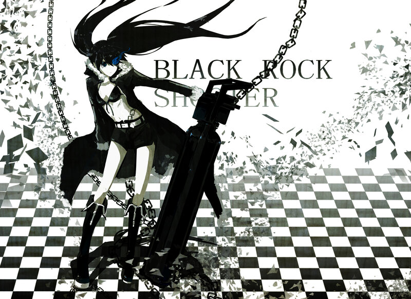 Anime Girl with Chains — Black, Dramatic, Digital Art, Gun