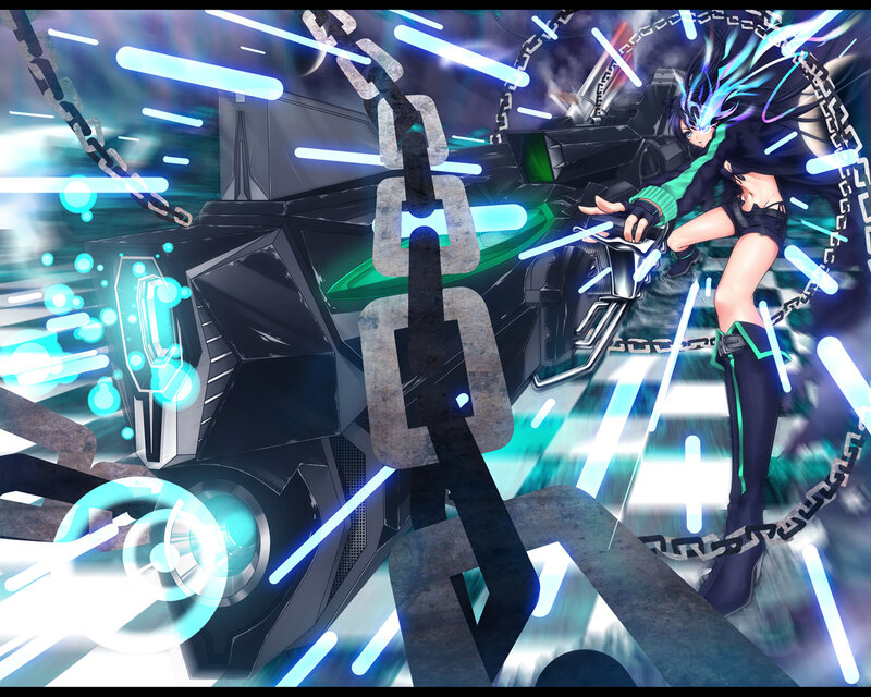 Anime Girl with Chains — Black, Dramatic, Intense