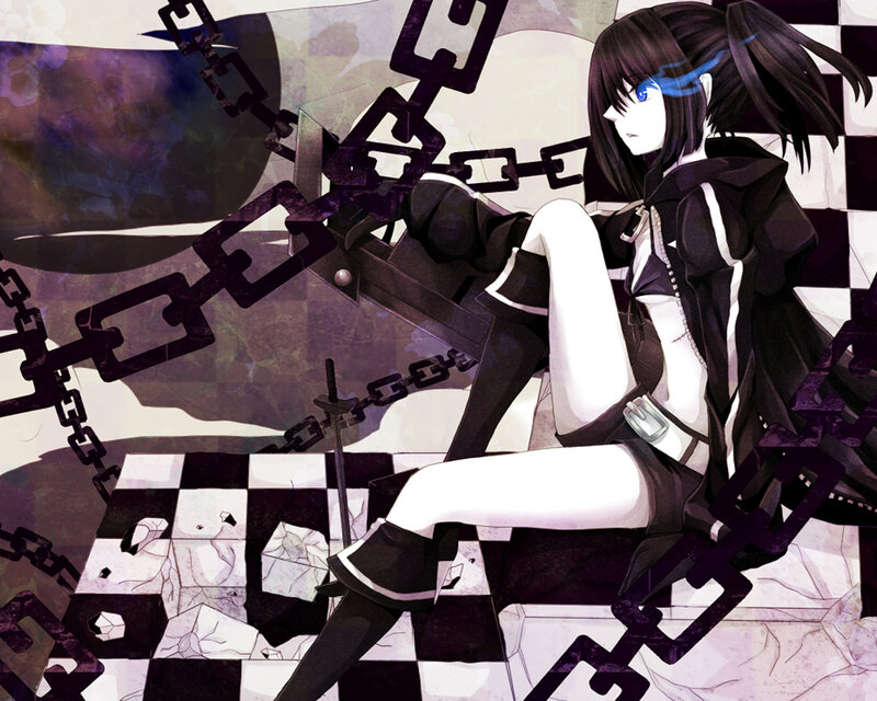 Anime Girl with Chains — Black, Dramatic
