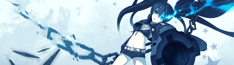 Anime Girl with Chains — Blue, Dramatic, Digital Art, Blue Energy, Stars