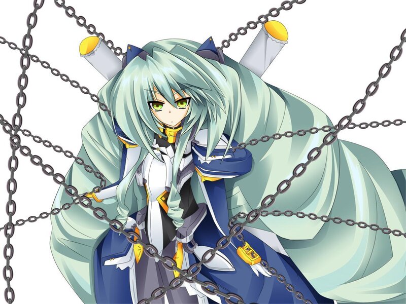Anime Girl with Chains — Blue, Dramatic, Sword
