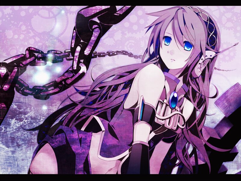 Anime Girl with Chains — Purple, Dramatic, Gears