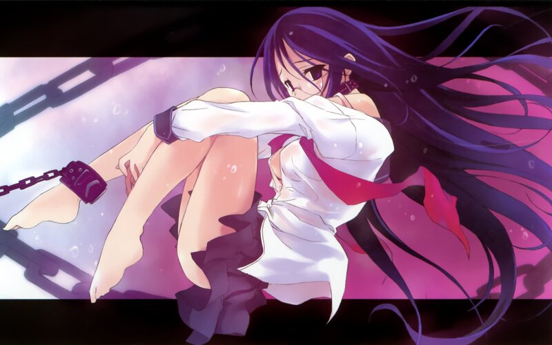 Anime Girl with Chains — Purple, Dramatic, Long Hair