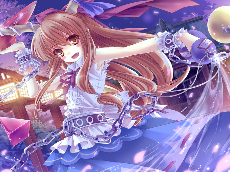 Anime Girl with Chains — Purple, Dramatic, Night, Digital Art