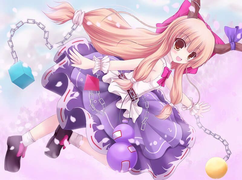 Anime Girl with Chains — Purple, Playful, Spring