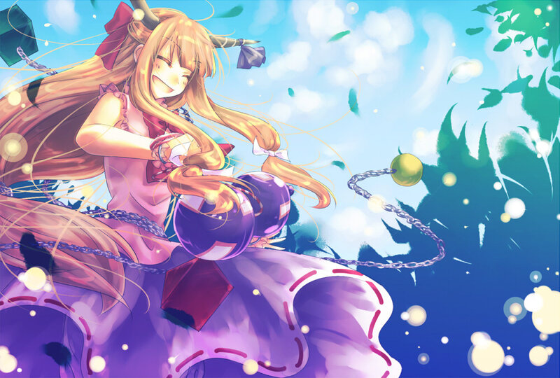 Anime Girl with Chains — Purple, Playful