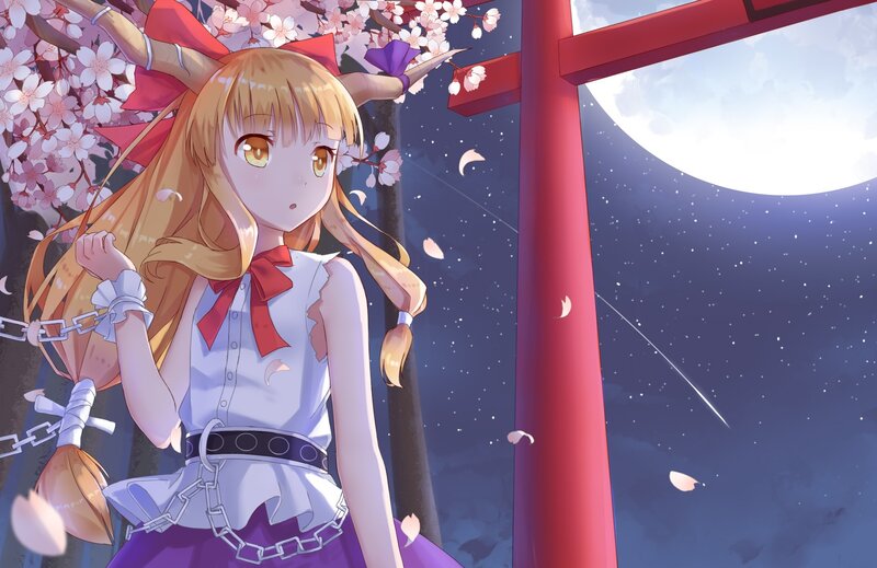 Anime Girl with Chains — Purple, Serene