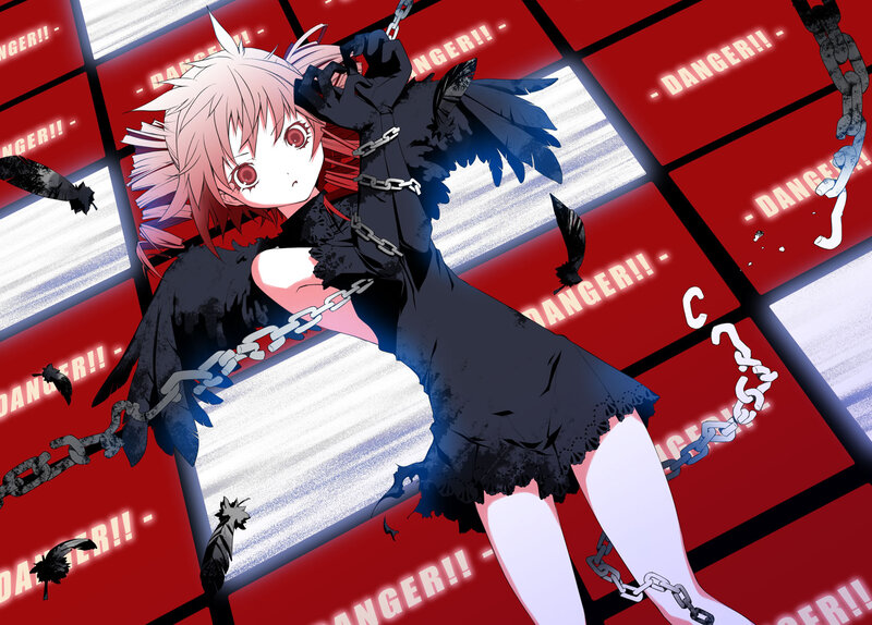 Anime Girl with Chains — Red, Dramatic, Manga