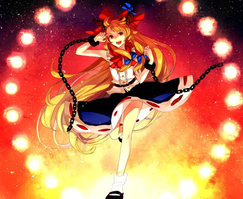 Anime Girl with Chains — Red, Dramatic, Night