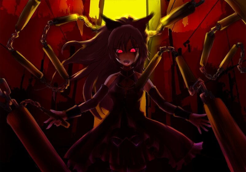 Anime Girl with Chains — Red