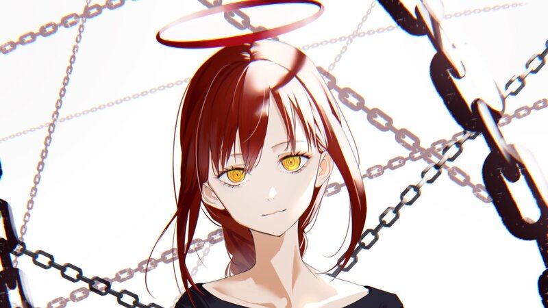 Anime Girl with Chains — White, Dramatic, Halo