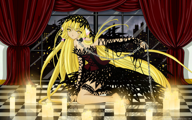 Anime Girl with Chains — Yellow, Dramatic