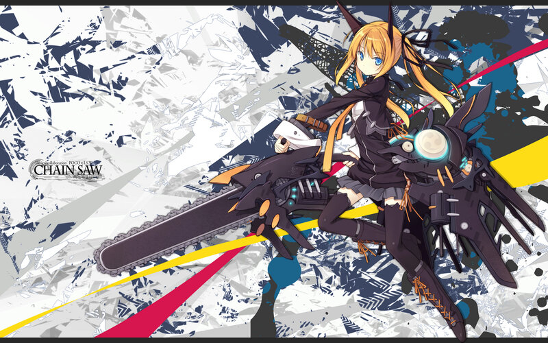 Anime Girl with Chainsaw — Black, Dynamic