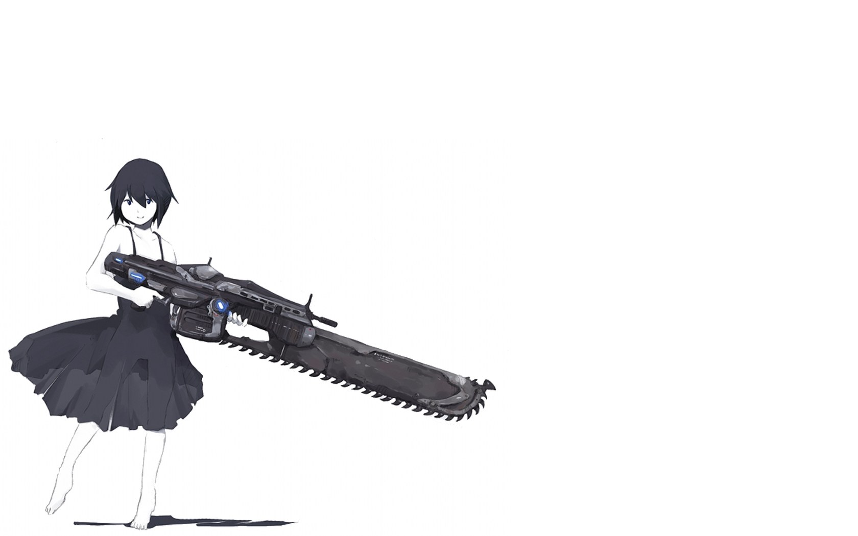 anime girl with chainsaw gun