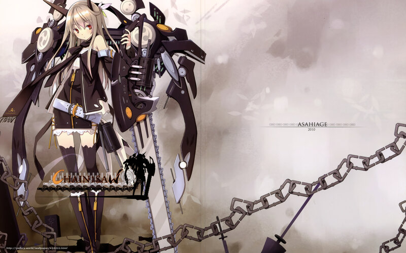 Anime girl with chainsaw mech